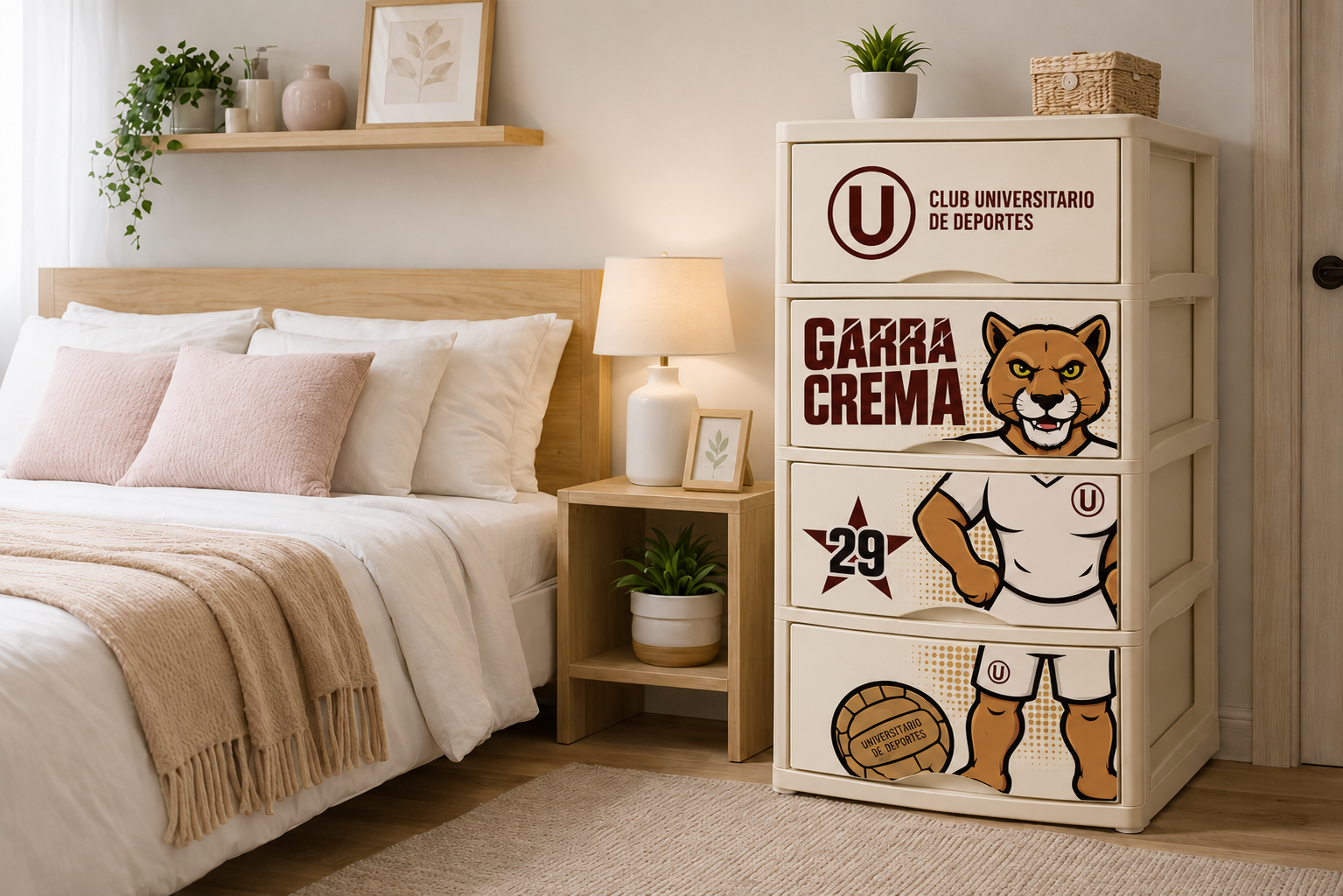 Cómoda Universitario Magicplast en dormitorio